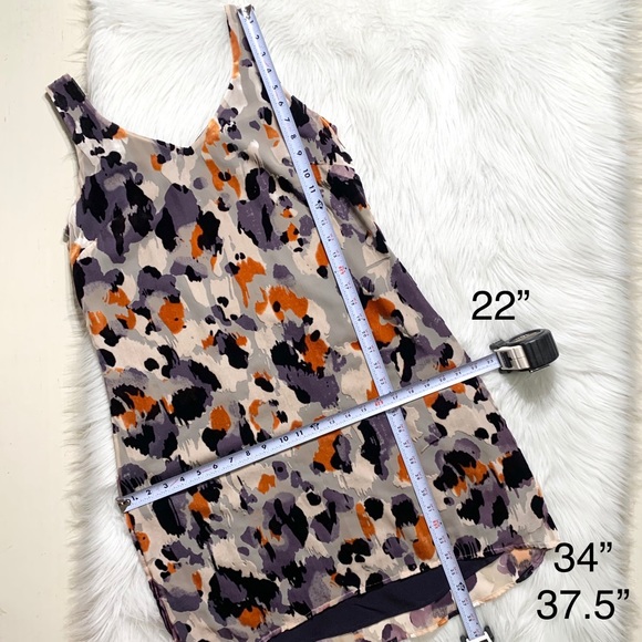 SOLD-Cabi Velvet Watercolor High-Low Slip Dress - Picture 13 of 13